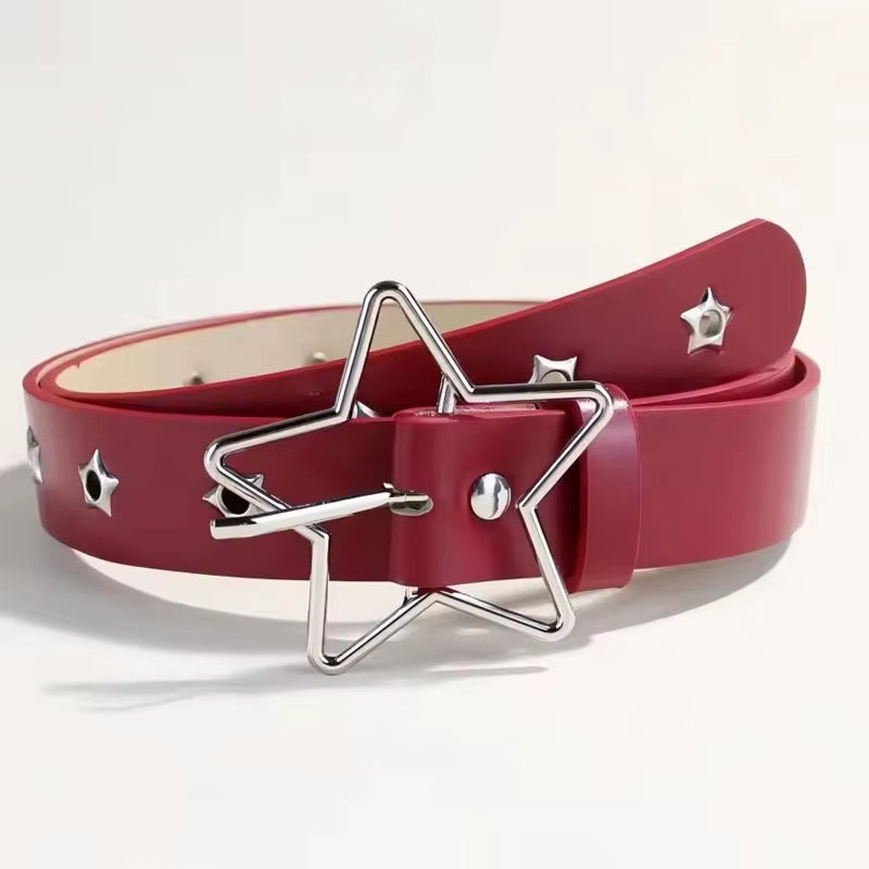 Star Eyelet Black Rivet Belt