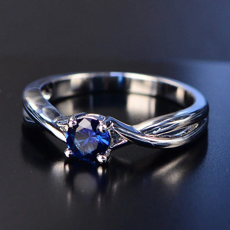 Gemstone Moissanite Amethyst Silver Ring Blue Sapphire Ring Silver 925 Jewelry Aquamarine Rings for Women Engagement Rings