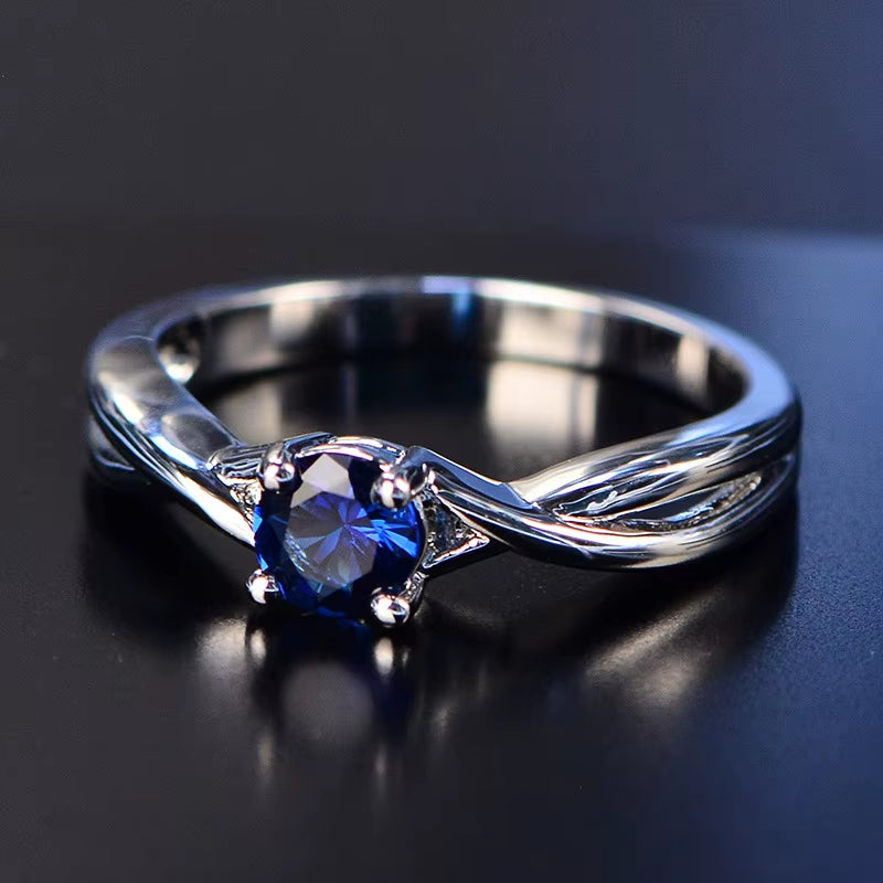 Gemstone Moissanite Amethyst Silver Ring Blue Sapphire Ring Silver 925 Jewelry Aquamarine Rings for Women Engagement Rings