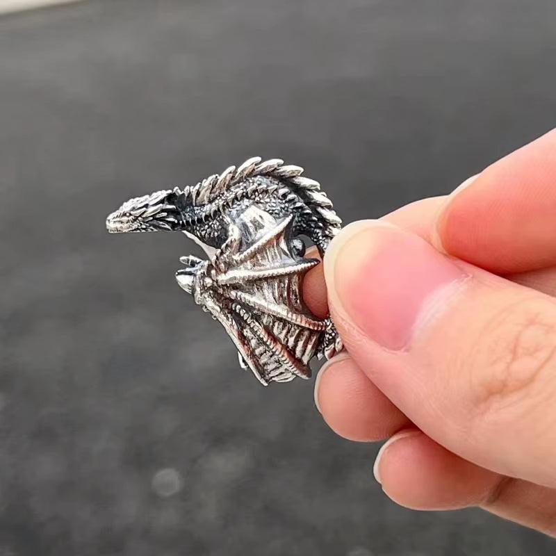 Dragon Rings Gothic Punk Style Pterosaur Wings Opening Adjustable Rings for Men Women Vintage Jewelry Accessories Gifts