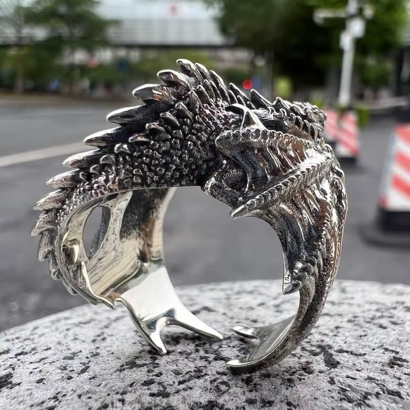 Dragon Rings Gothic Punk Style Pterosaur Wings Opening Adjustable Rings for Men Women Vintage Jewelry Accessories Gifts